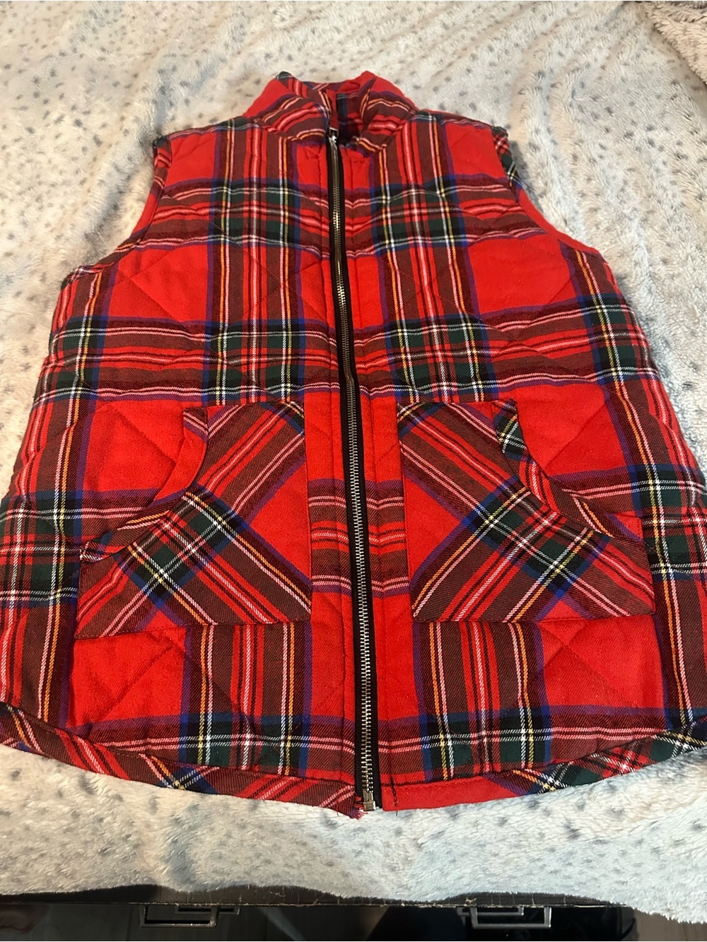 Mud Pie Red Plaid Quilted Kids Vest